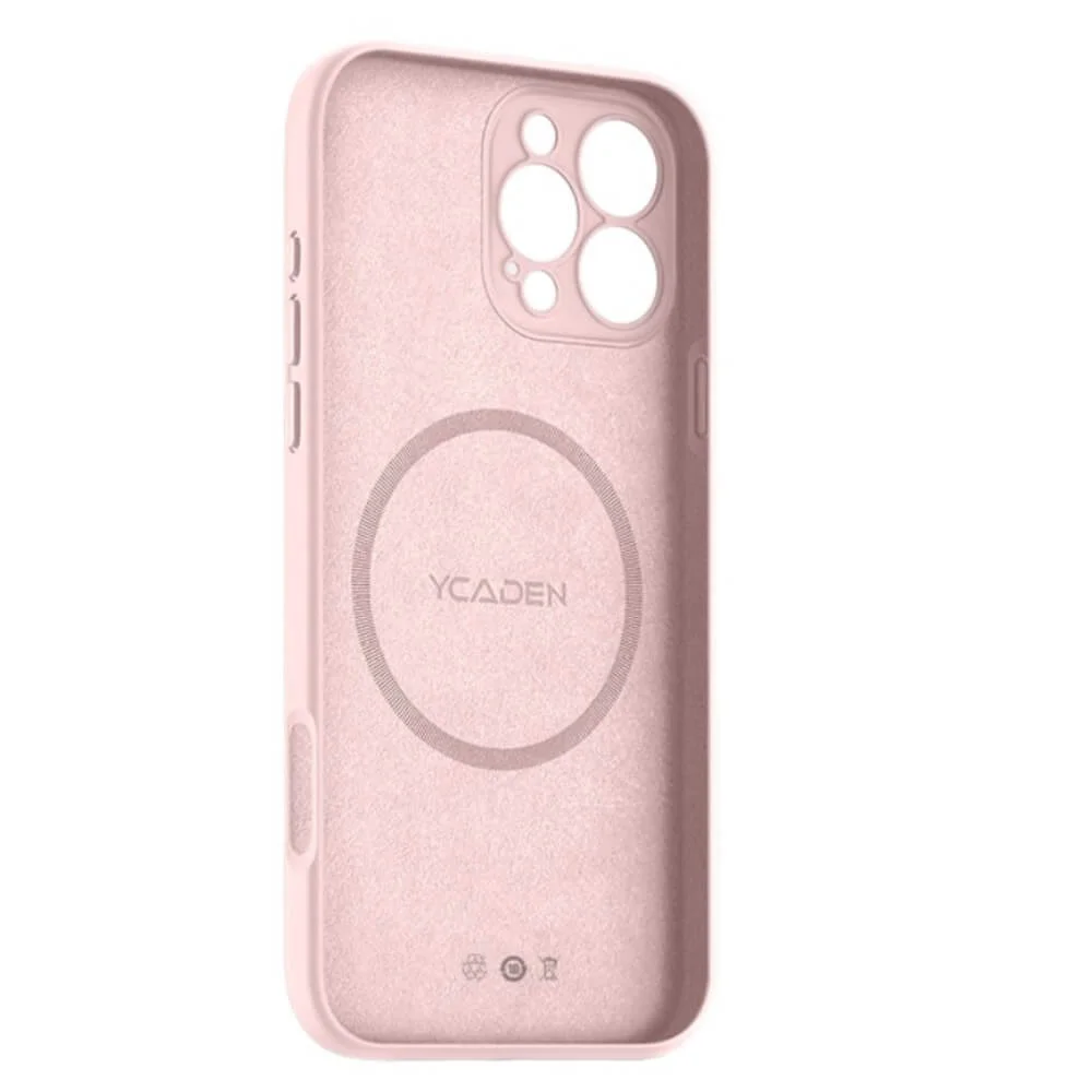 Imagem 2 de 5 do produto Capa Capinha Protetora de Silicone com Interior em Microfibra Compatível com Magsafe para o iPhone 16 Pro - Cor: Rosa