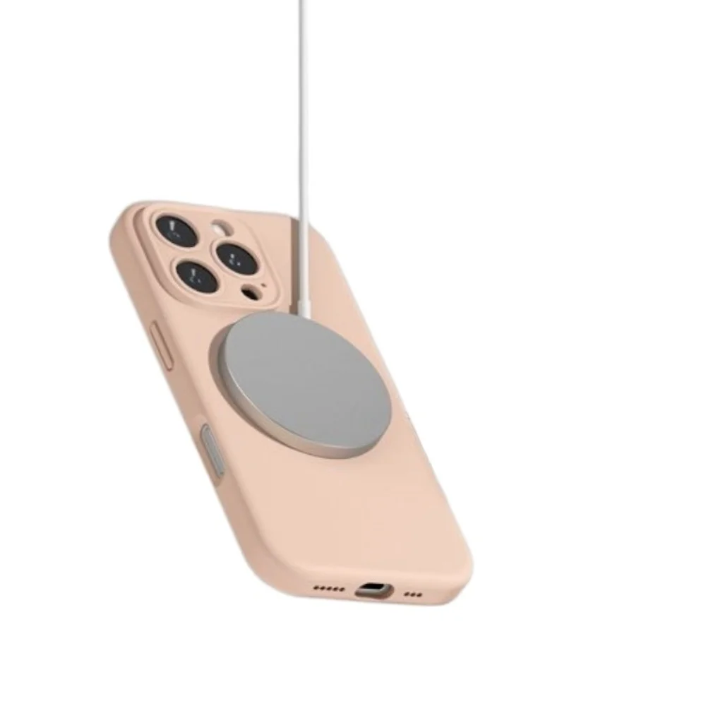 Imagem 5 de 5 do produto Capa Capinha Protetora de Silicone com Interior em Microfibra Compatível com Magsafe para o iPhone 16 Pro - Cor: Rosa