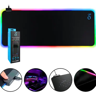 Mousepad Gamer RGB Grande 80x30cm | LED | Antiderrapante | Setup Gamer