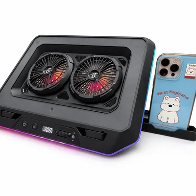 Base Gamer para Notenook RGB com 2 Coolers | Refrigeração Ajustável | Suporte Gamer GG