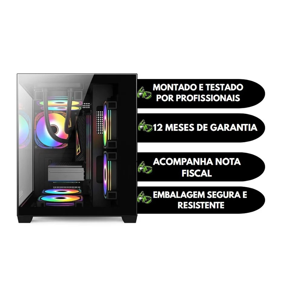 PC Gamer Arvex Amd Ryzen 5 5500, Radeon Rx 6600 8GB, Memória 16gb Ddr4, SSD 480GB PC Gamer Arvex Amd Ryzen 5 5500, Radeon Rx 6600 8GB, Memória 16gb Ddr4, SSD 480GB