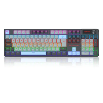Teclado Mec Redragon Caesura, Rainbow, Usb, Switch Brown - K718GB-r