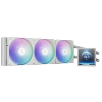 GAMDIAS AURA GL360 LCD WH Branco – visão geral do radiador 360 mm com 3 fans brancas