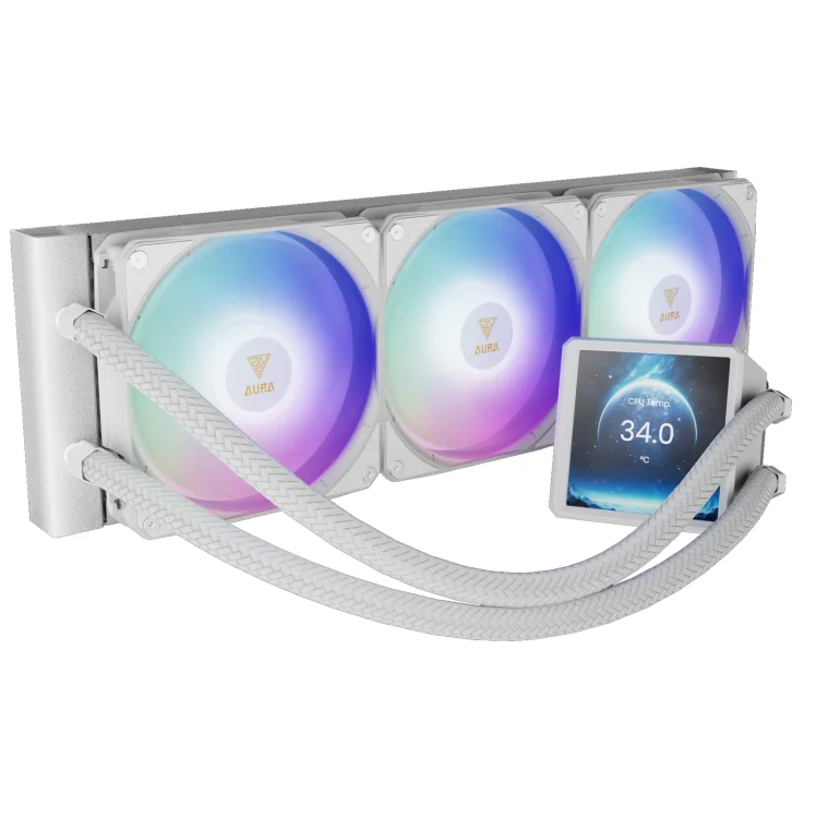 Water Cooler 360mm Gamdias Aura Gl 360 Lcd Wh, ARGB, White - Aura Gl 360 Lcd Wh 6