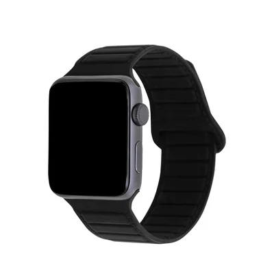 Pulseira De Silicone Magnética Para Apple Watch 42-49 Mm Preta