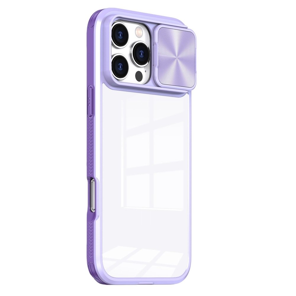 Capa Protetora com Proteção Slide na Lente da câmera para o iPhone 16 Cor: Lilás