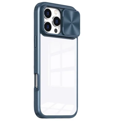 Capa Protetora com Proteção Slide na Lente da câmera para o iPhone 16 Cor: Azul Marinho