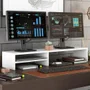 Base Suporte Stand-pro Para Monitor Setup Soft Elevado 95x15cm Em 100% Mdf Branco - Abmaza