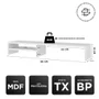 Base Suporte Stand-pro Para Monitor Setup Soft Elevado 95x15cm Em 100% Mdf Branco - Abmaza