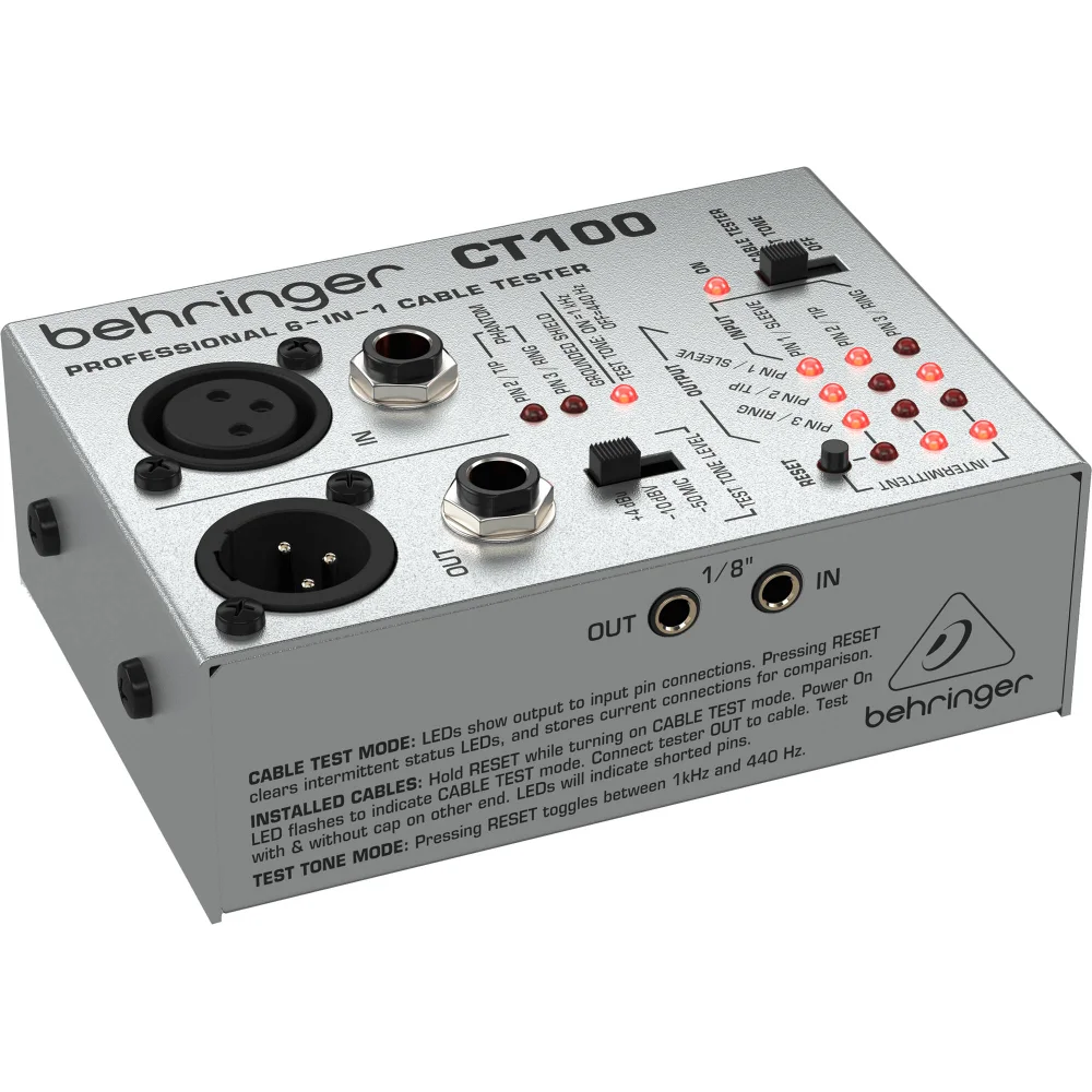 Imagem 3 de 5 do produto Testador de Cabos Profissional 6 em 1 - Behringer CT100