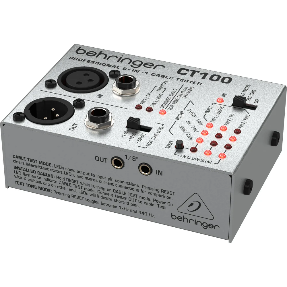 Imagem 4 de 5 do produto Testador de Cabos Profissional 6 em 1 - Behringer CT100