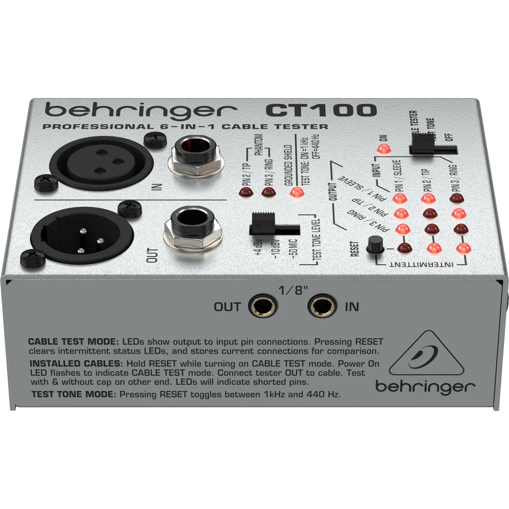 Imagem 5 de 5 do produto Testador de Cabos Profissional 6 em 1 - Behringer CT100