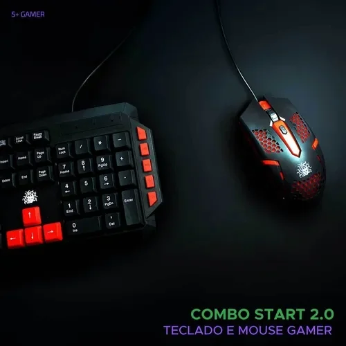 Imagem 2 de 4 do produto Kit Teclado E Mouse C/ Fio Mouse Pad Gamer Kit 5+