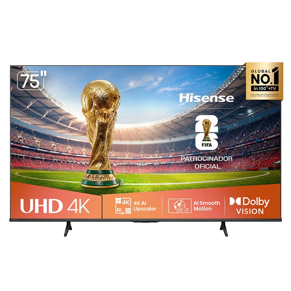 Smart Tv 4k75” " Hisense Com Dolby Vision E Compatibilidade Com Alexa E Google Home - 75a6nv - Bivolt