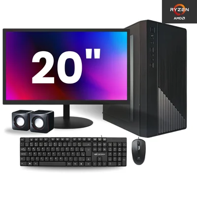 PC Computador Completo Amd Ryzen 5 5500 16gb Nvme 512 Gb Monitor LED 20  W11