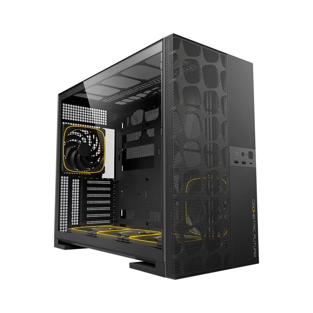 Gabinete Gamer Geometric Future Model 5 Vent Com 5 Fans Preto