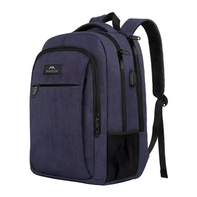 Mochila Notebook Viagem Usb Matein 15.6 Impermeável Azul