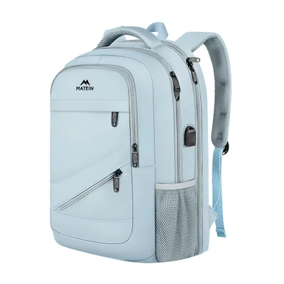 Mochila Matein Viagem Notebook 17 Pol Com Porta Usb Azul