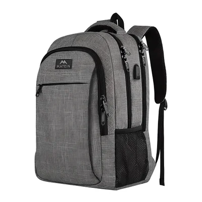 Mochila Matein Notebook 15.6" Usb Resistente Água Cinza