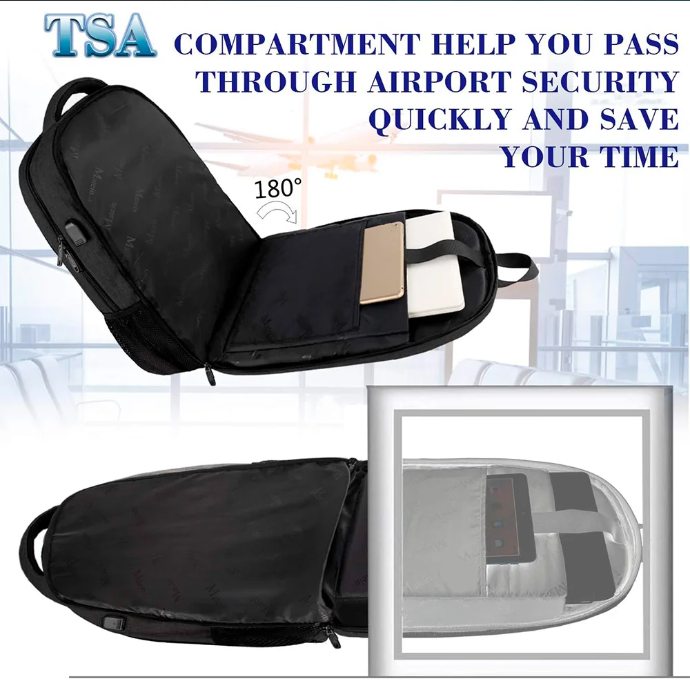Imagem 2 de 5 do produto Mochila Matein Notebook 15.6 Porta Usb Resistente Água