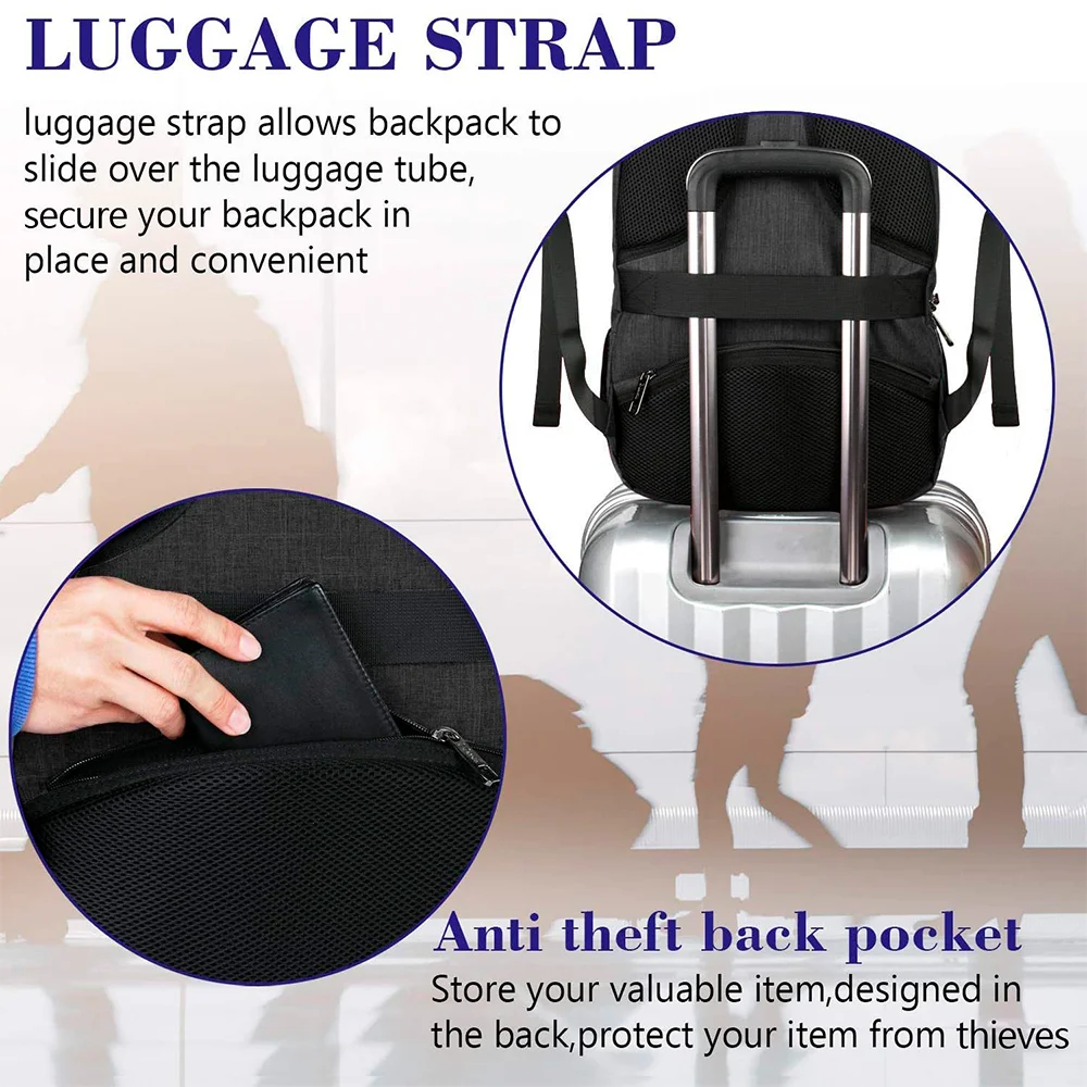 Imagem 3 de 5 do produto Mochila Matein Notebook 15.6 Porta Usb Resistente Água