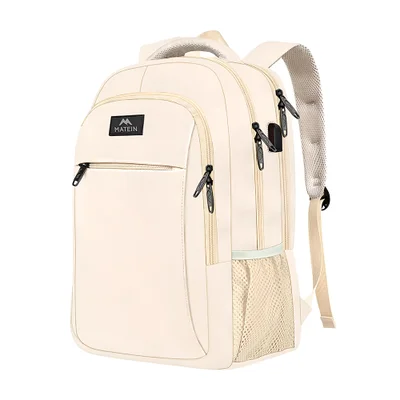 Mochila Matein P/ Notebook 15.6 Usb Resistente Água Bege