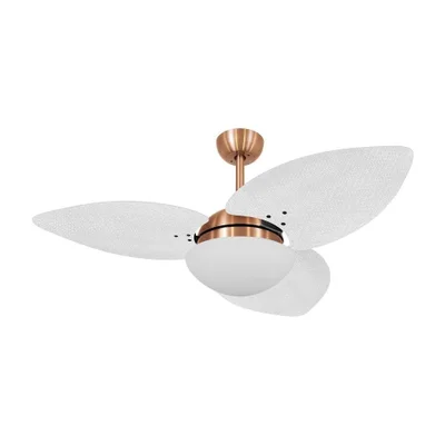 Ventilador De Teto Dormamu Cobre 3 Pás Palmae Branco 110v