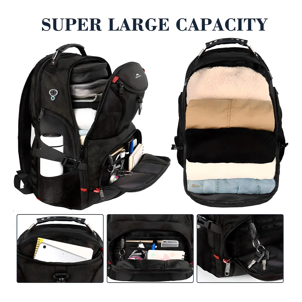 Imagem 3 de 5 do produto Mochila Escolar Matein Viagem Para Notebook 17 Pol Preta