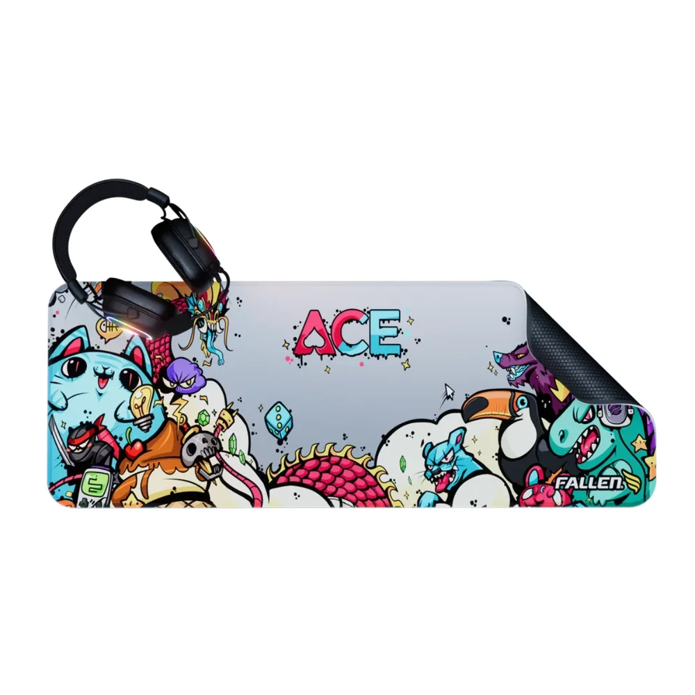Imagem 2 de 5 do produto Kit Gamer Fallen Essencial Mousepad Ace Estendido E Headset Morcego Eco RGB