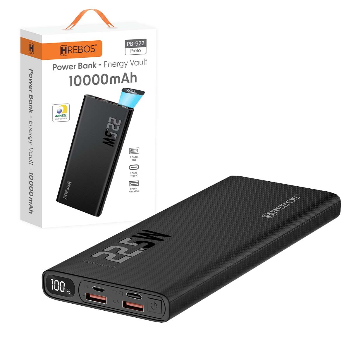 Carregador Portátil Power Bank 10.000mah Pd 22.5w Turbo