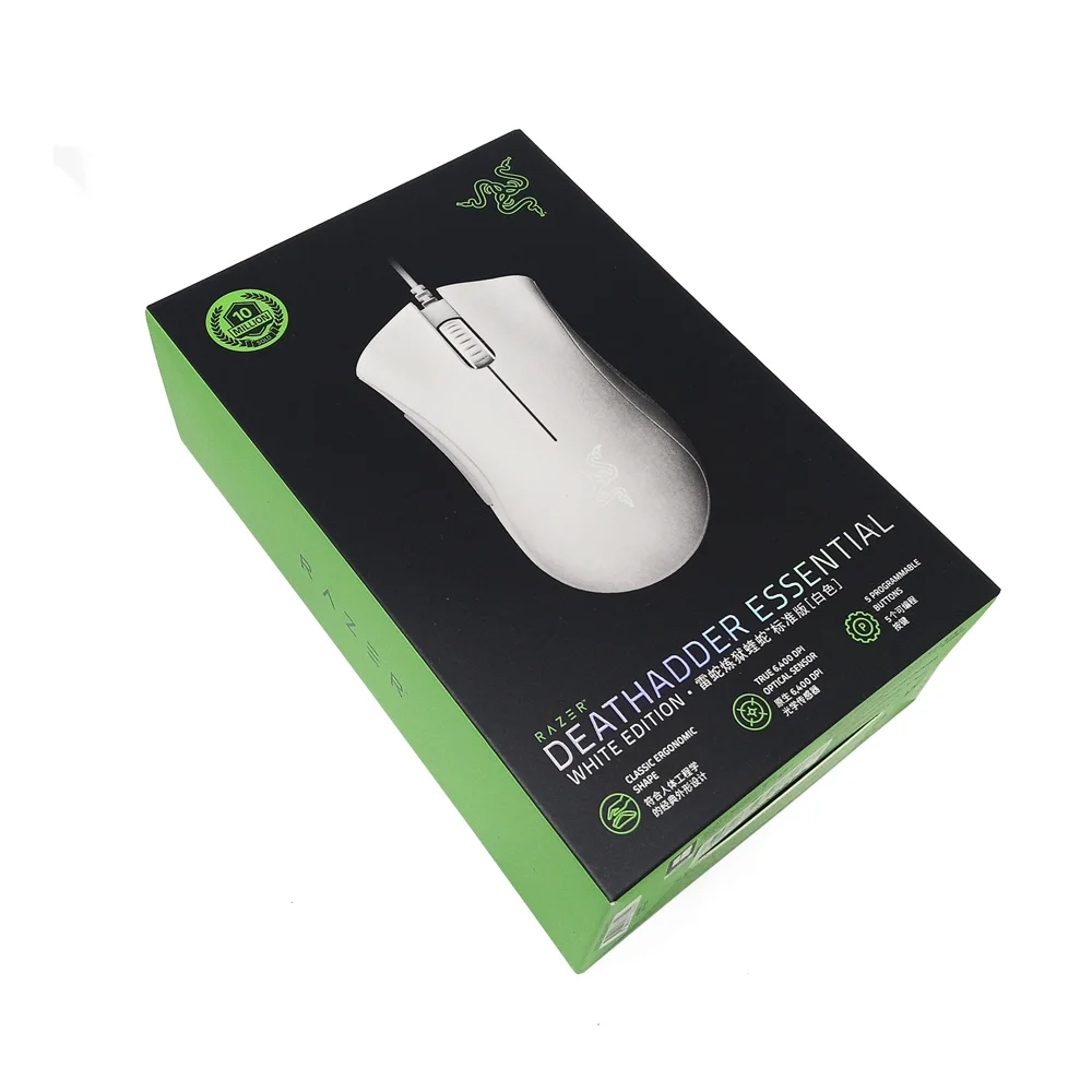 Imagem 2 de 5 do produto Mouse Gamer Razer 6.400 Dpi Essential 5 Botões C/ Fio Cor:branco