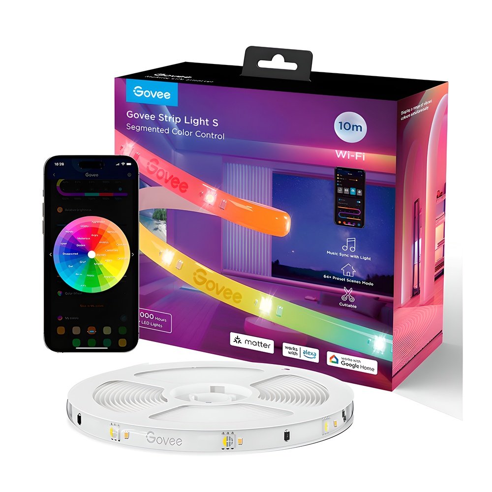Govee Fita LED RGBIC 10M Cores Vibrantes Control Via App