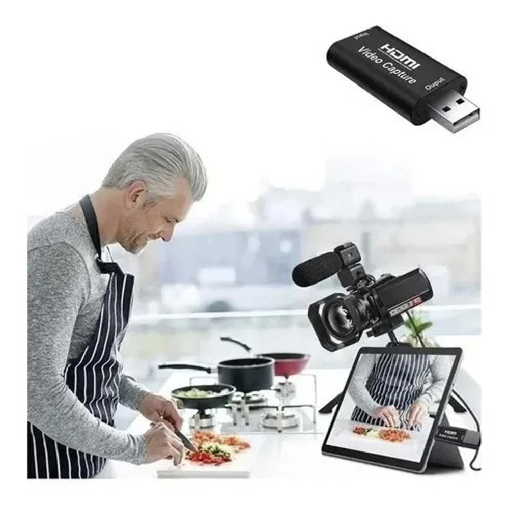 Imagem 4 de 5 do produto Placa Captura Vídeo HDMI 4k Full Hd Adaptador Usb Streaming