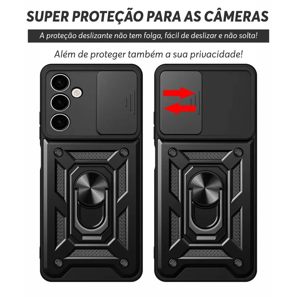 Imagem 3 de 5 do produto Capa Militar P/ Samsung Galaxy S25 Fe - Capinha Case Protetora Anti Impacto Queda Armadura Resistente