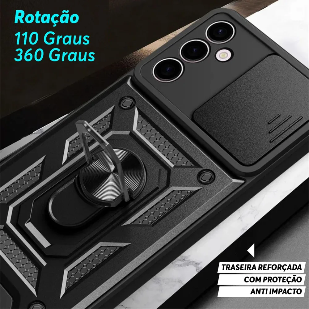 Imagem 4 de 5 do produto Capa Militar P/ Samsung Galaxy S25 Fe - Capinha Case Protetora Anti Impacto Queda Armadura Resistente