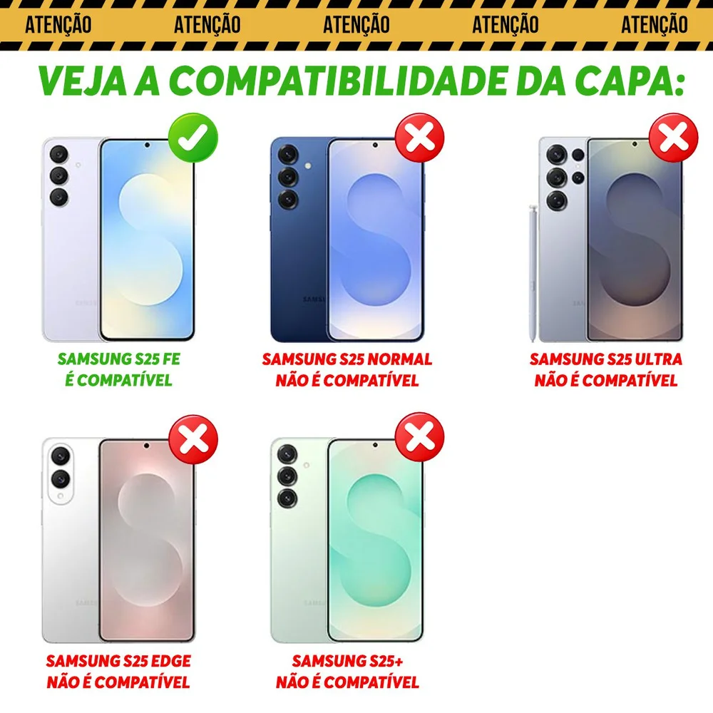 Imagem 5 de 5 do produto Capa Militar P/ Samsung Galaxy S25 Fe - Capinha Case Protetora Anti Impacto Queda Armadura Resistente