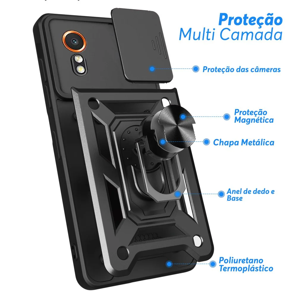 Imagem 2 de 5 do produto Capa Militar P/ Samsung Galaxy Xcover 7 - Capinha Case Protetora Anti Impacto Queda Armadura Resistente