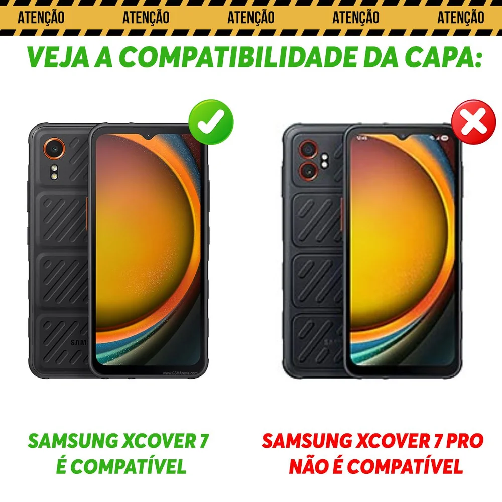 Imagem 5 de 5 do produto Capa Militar P/ Samsung Galaxy Xcover 7 - Capinha Case Protetora Anti Impacto Queda Armadura Resistente