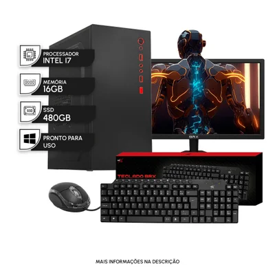 PC Completo Brx Intel i7 2600 16gb SSD 480GB Mouse Teclado Monitor