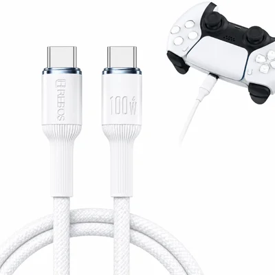 Cabo de carregamento Carregador Usb-c Compatível Para Controle Ps5 E Ps5 Pro 2 Metros soft white CB-374C Cor Branco