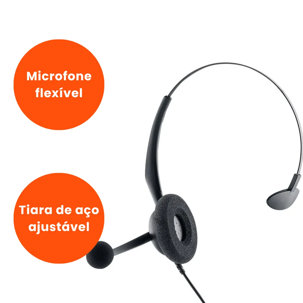 Imagem 3 de 5 do produto Headset Intelbras Chs 40 Rj9 Mono Preto
