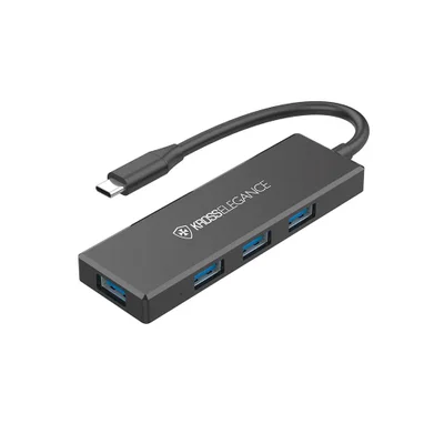 Hub Adaptador Krosselegance Usb-c - 4xusb 3.0 Preto