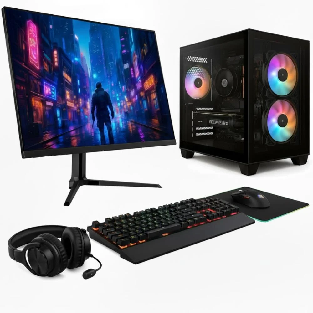 PC Gamer Balão.info Apex , Amd Ryzen 5 5500, Geforce RTX 3050, 16gb Ddr4, SSD 512gb M.2, Monitor LED 24" 180hz Preto Sap227