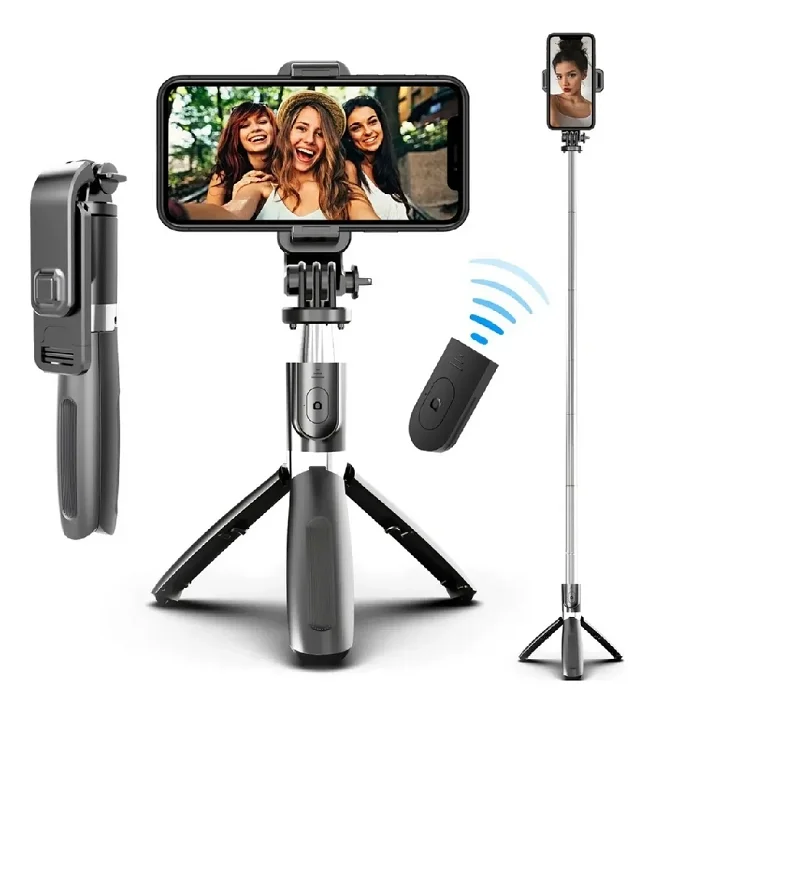 Tripé Yunteng VCT‑5208 com Bluetooth detalhe