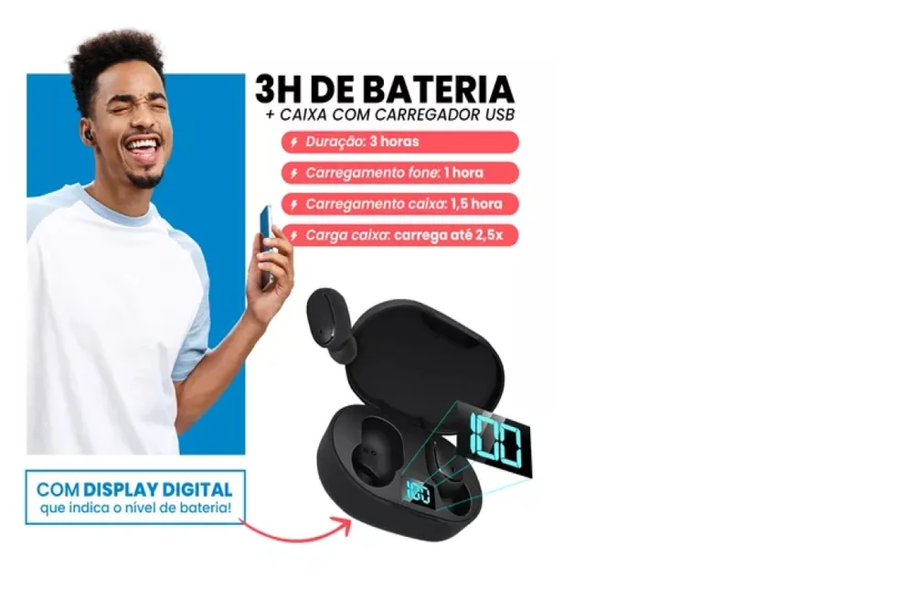 Imagem 3 de 5 do produto Fone De Ouvido 5.3 Sem Fio Com Microfone