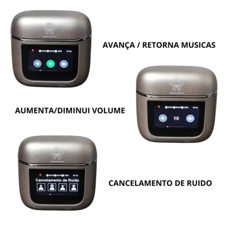 Imagem 5 de 5 do produto Fone De Ouvido Visor Touch Screen Bluetooth Tws Som Espacial