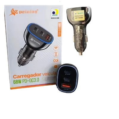 Carregador Veicular 68w Turbo Usb Tipo C