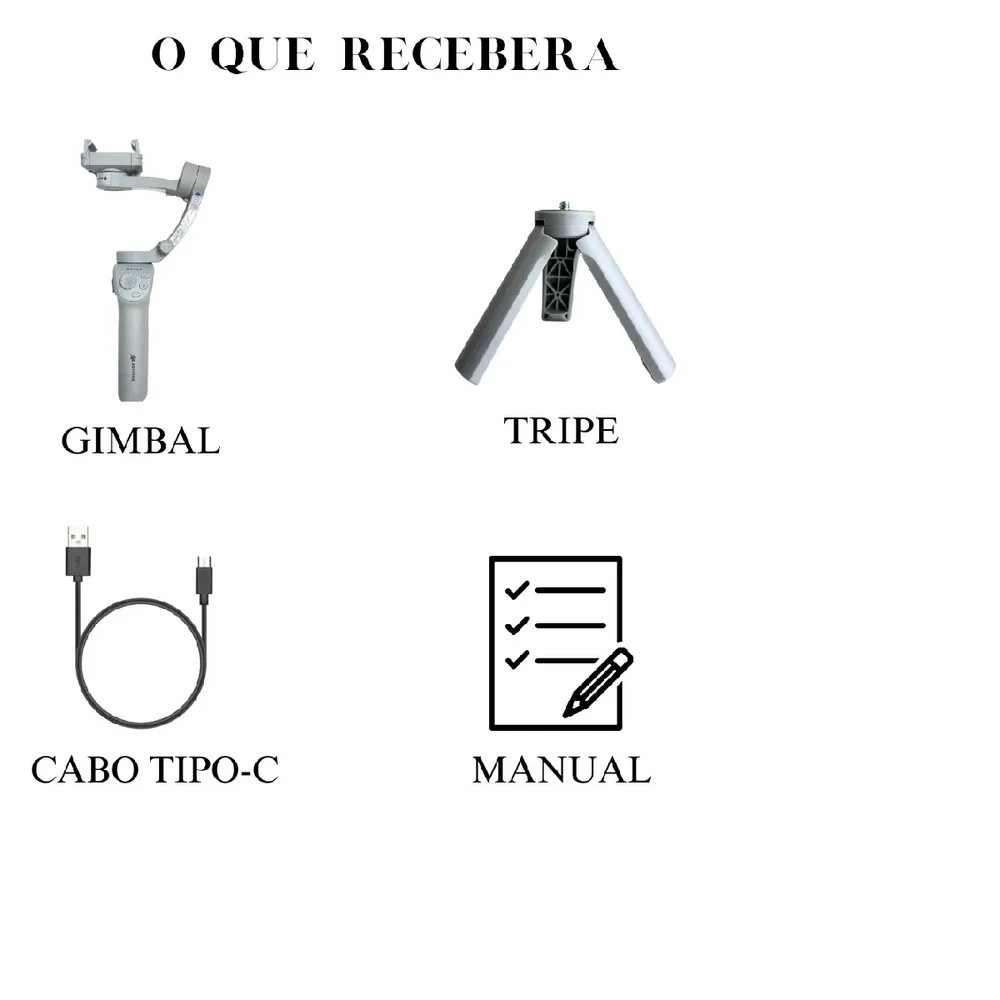 Imagem 3 de 5 do produto Gimbal Hold On Estabilizador Com 3 Eixos Portátil