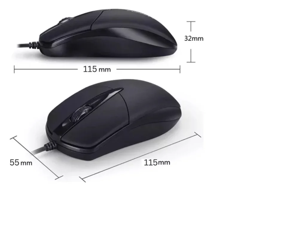 Imagem 2 de 3 do produto Mouse Com Fio Office Preto
