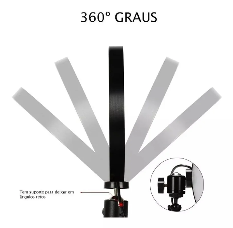 Imagem 4 de 4 do produto Luminária  LED Ring Light Tripe 2.1 M Suporte Celular
